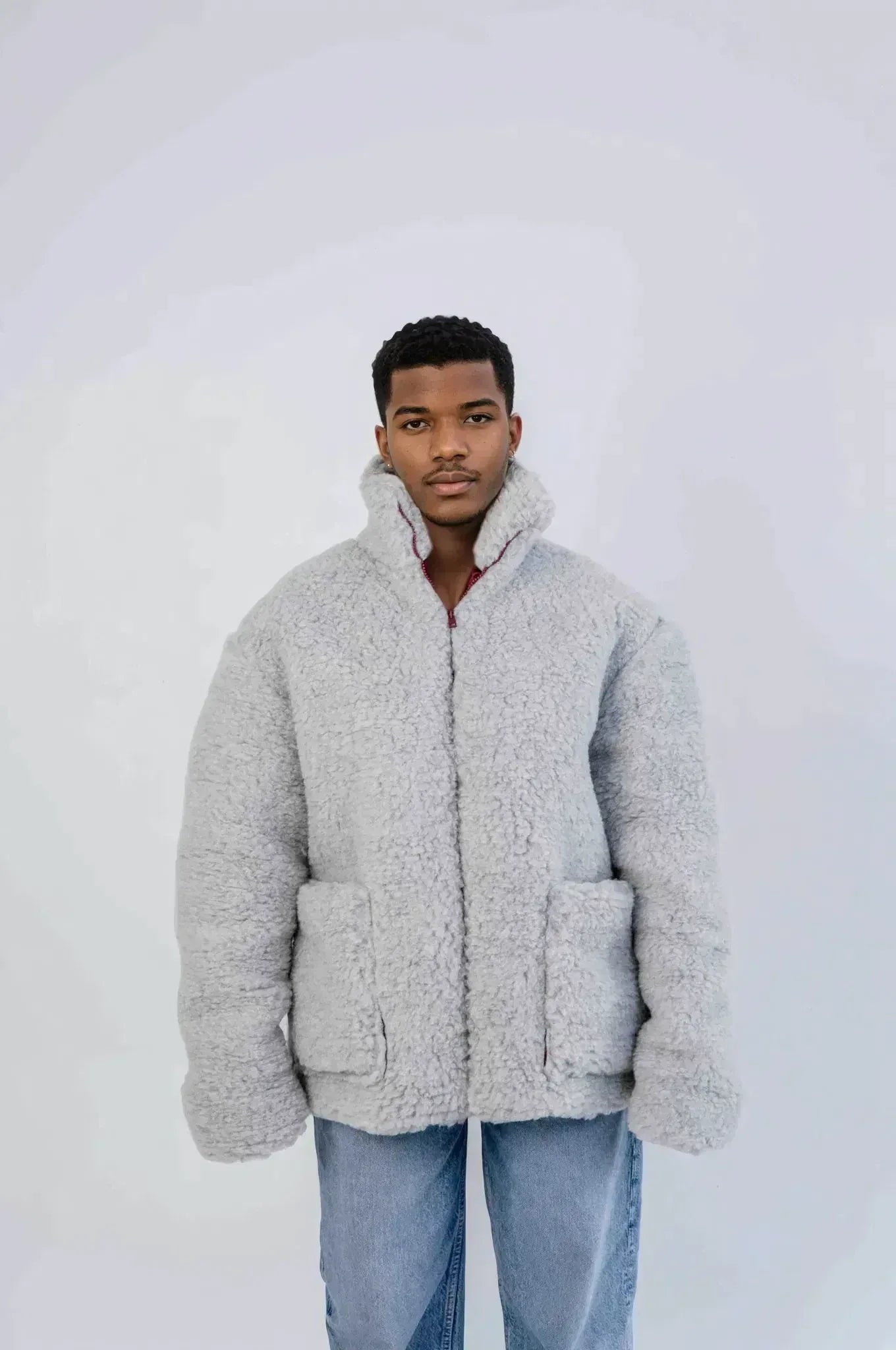 Men's Oversized Wool Jacket - Charcoal