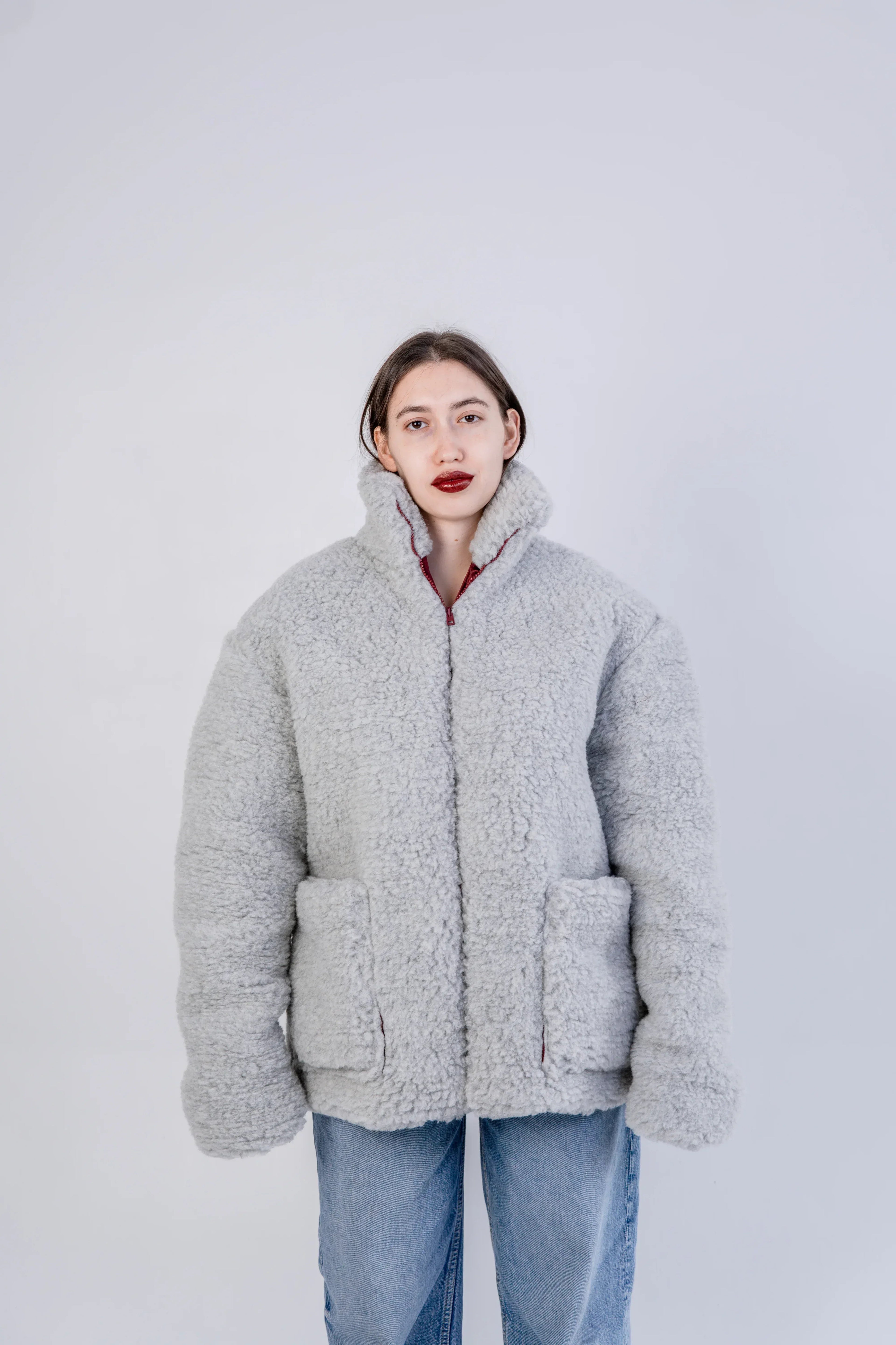 Men's Oversized Wool Jacket - Charcoal
